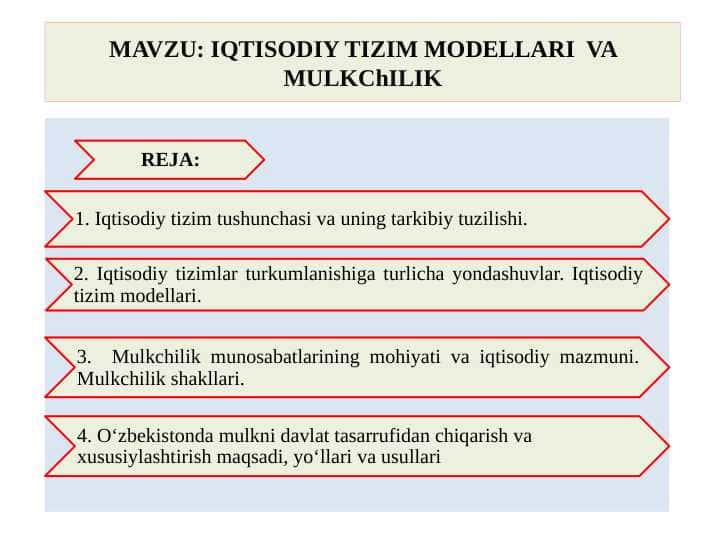 IQTISODIY TIZIM MODELLARI VA MULKChILIK pptx