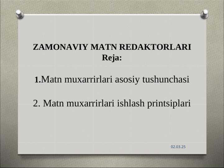 ZAMONAVIY MATN REDAKTORLARI pptx