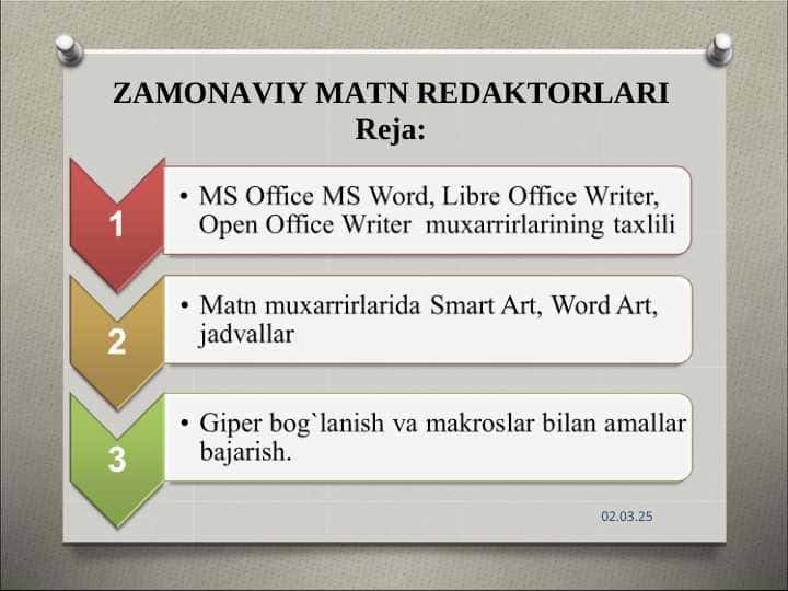 ZAMONAVIY MATN REDAKTORLARI pptx