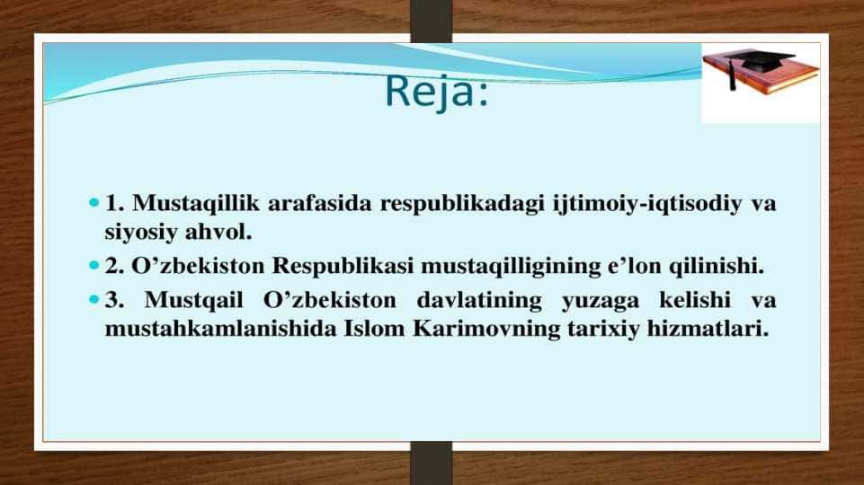 MUSTAQILLIK ARAFASIDA RESPUBLIKADAGI IJTIMOIY-IQTISODIY VA SIYOSIY AHOL