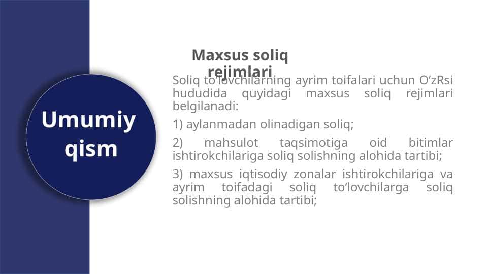 Maxsus soliq rejimlari