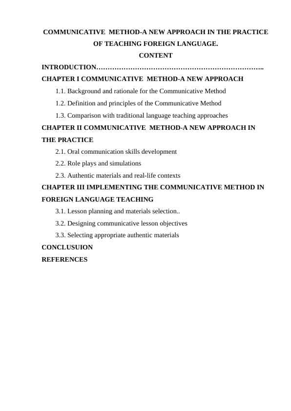 COMMUNICATIVE METHOD-A NEW APPROACH IN THE PRACTICE OF TEACHING FOREIGN LANGUAGE.