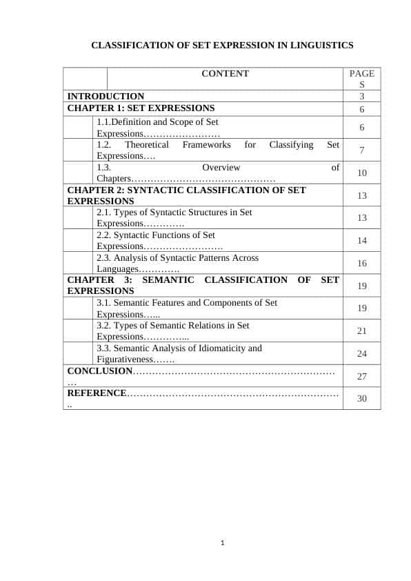 CLASSIFICATION OF SET EXPRESSION IN LINGUISTICS