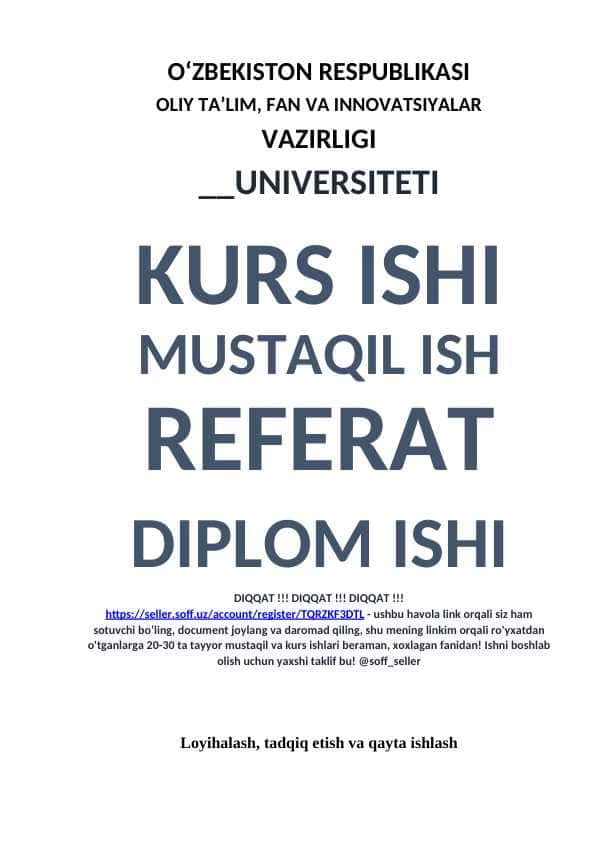 Loyihalash, tadqiq etish va qayta ishlash