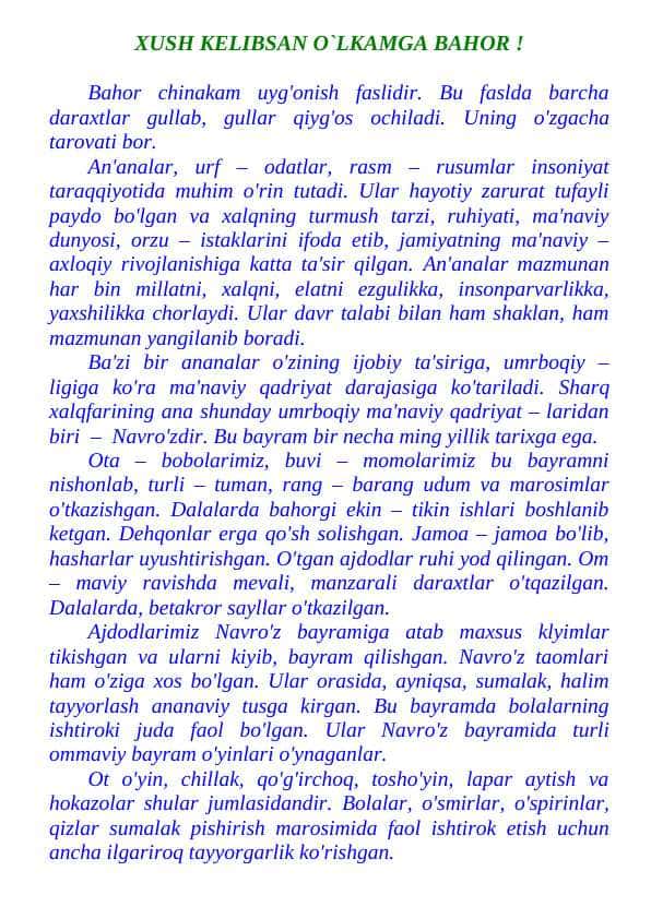21-mart Navròz bayramiga tadbir senariysi