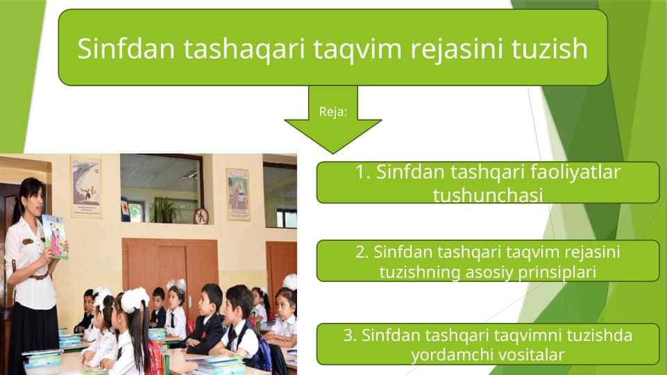 Sinfdan tashqari taqvim rejasini tuzish
