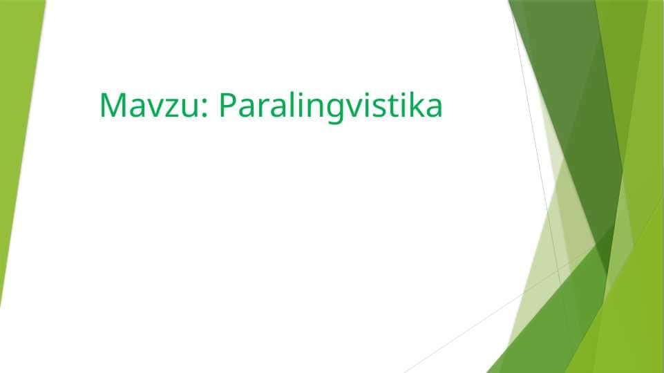 Paralingvistika