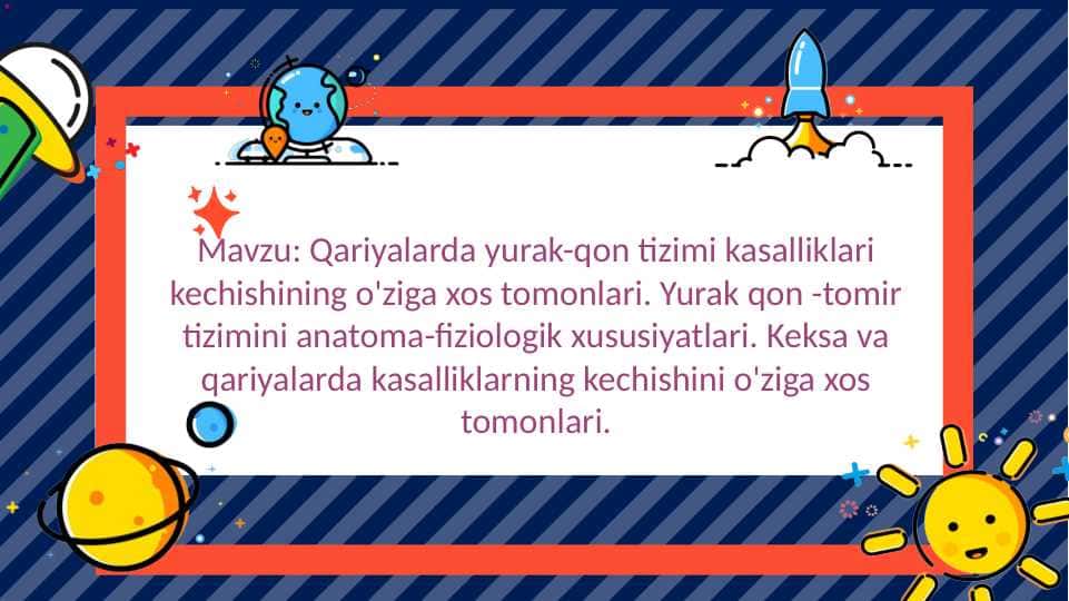 Gerontologiya . Qariyalarda yurak-qon tizimi kasalliklari kechishining o'ziga xos tomonlari. Yurak qon -tomir tizimini anatoma-fiziologik xususiyatlari . Keksa va qariyalarda kasalliklarning kechishini o'ziga xos tomonlari