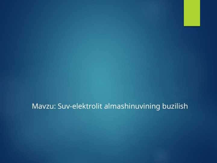 Suv elektrolit almashinuvining buzilishi
