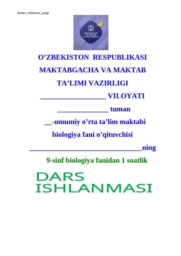 9-BIOLOGIYA MAVZU: JINSIY KO`PAYISH