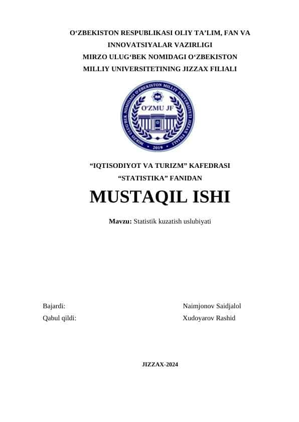 Statistik kuzatish uslubiyati