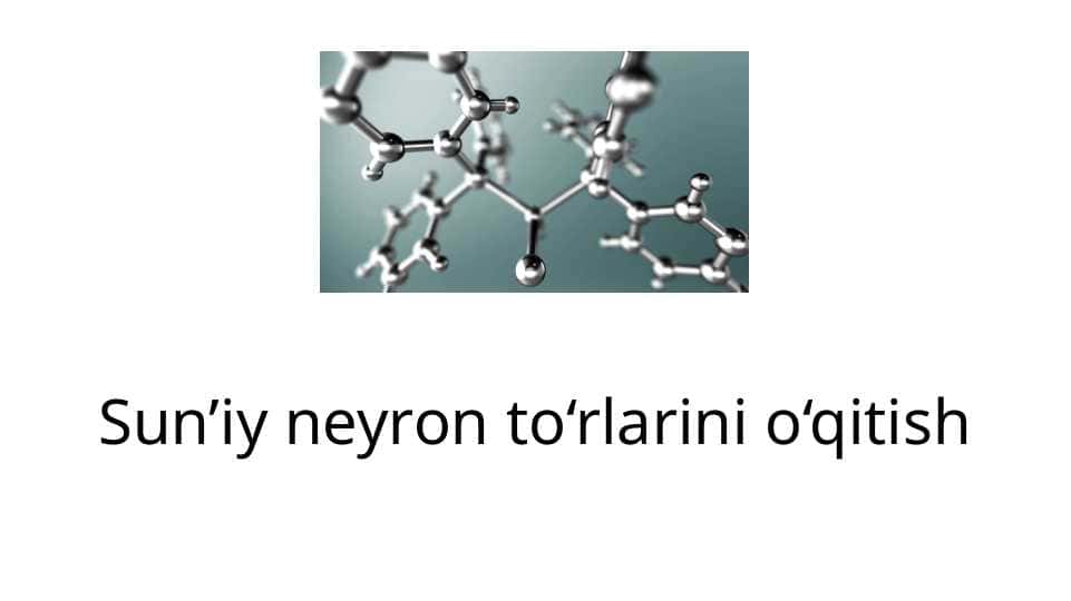 Sun’iy neyron to‘rlarini o‘qitish