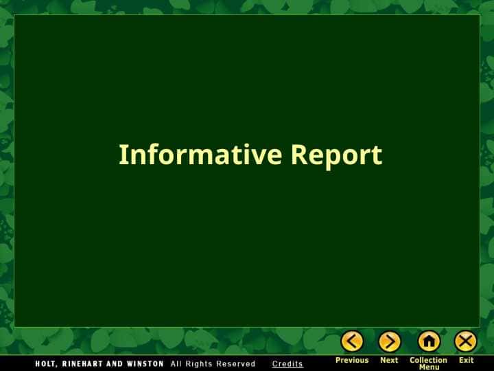 Informative Report