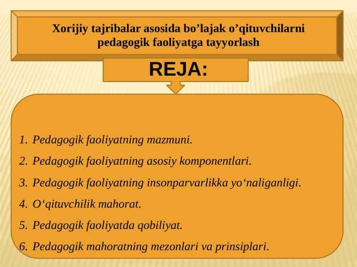 Xorijiy tajribalar asosida bo’lajak o’qituvchilarni pedagogik faoliyatga tayyorlash