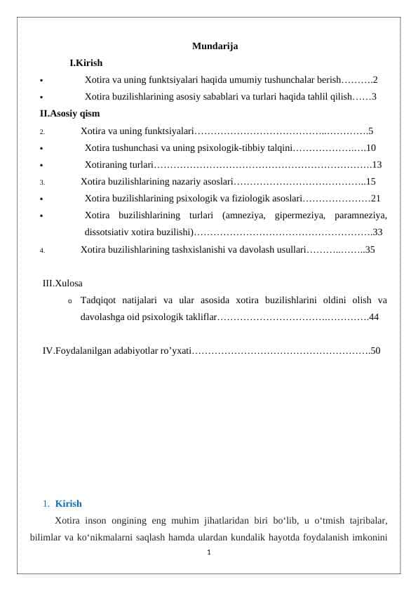 Xotira buzilishi