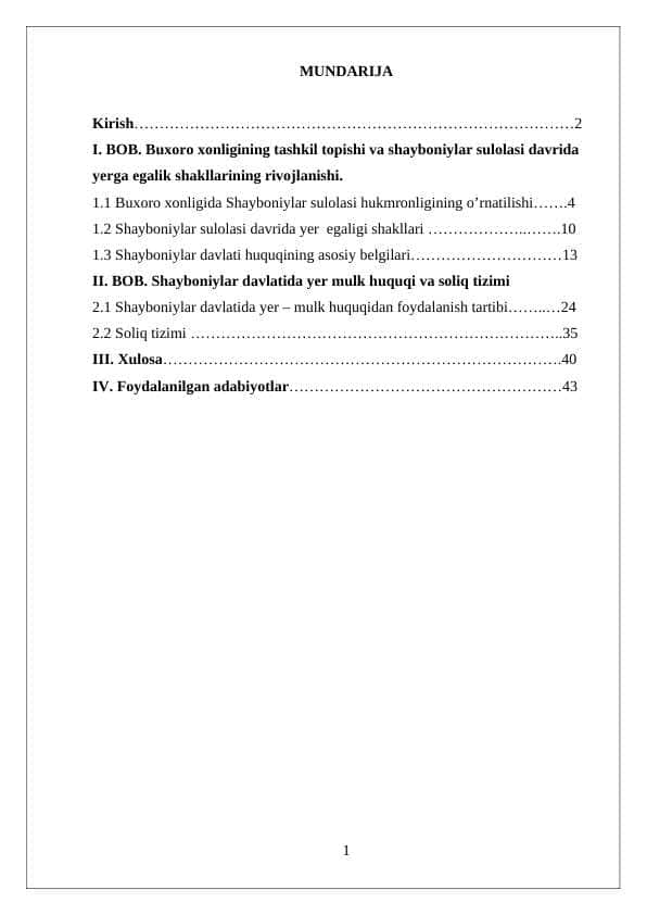 Shayboniylar davlatida yer mulk Shayboniylar davlatida sud-huquq tizimi