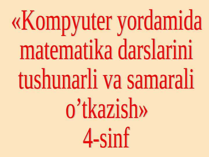 4-sinf. matematika