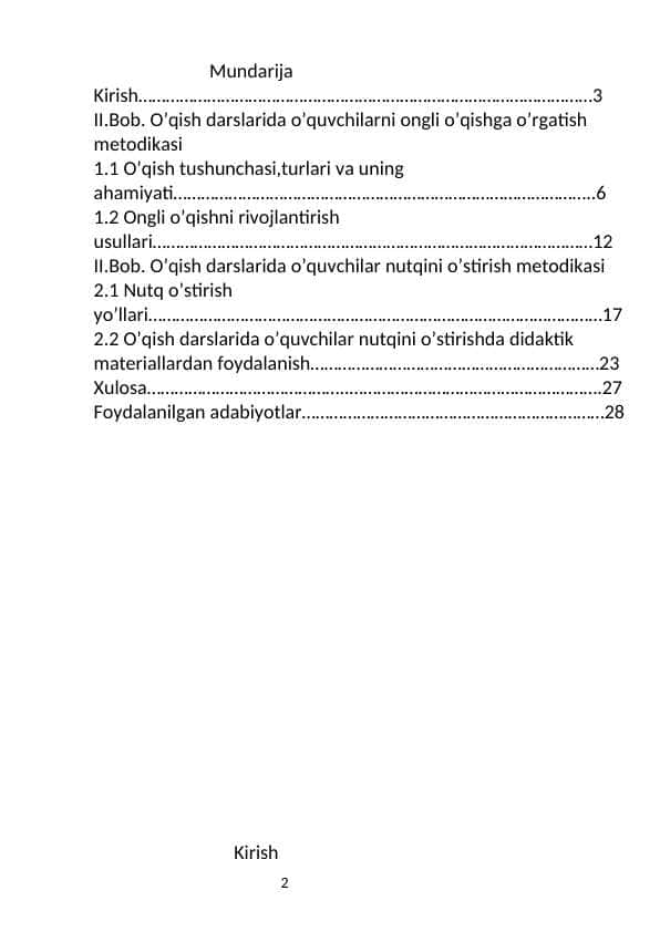 Ona tili va oʻqish savodxonligi darslarida oʻquvchilar nutqini oʻstirish