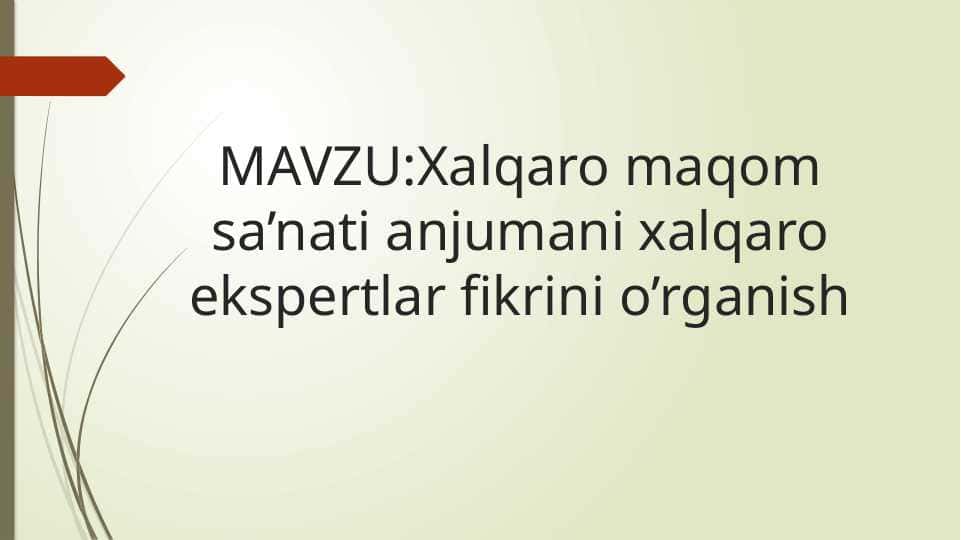 Xalqaro maqom san'ati