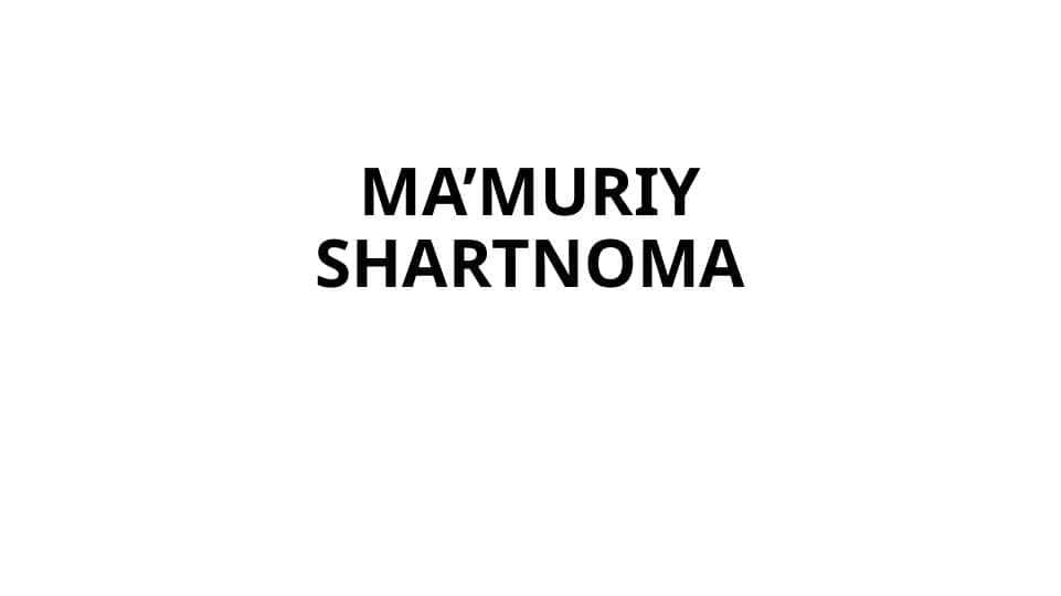 Ma‘muriy shartnoma huquq