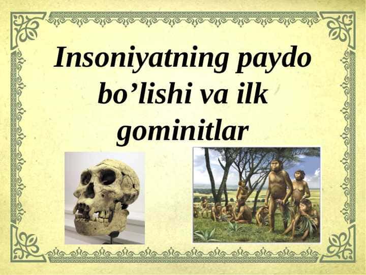 Insoniyatning paydo bo’lishi va ilk gominitlar