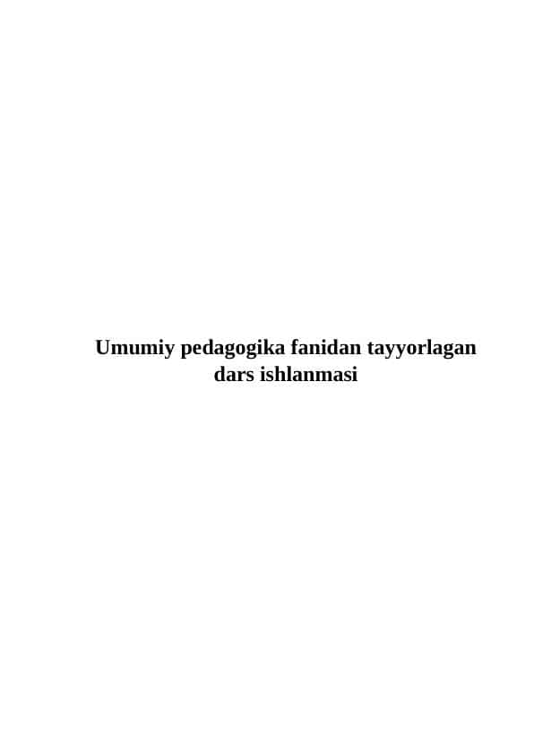 K.D.Usheniskiyning pedagogik gʻoyalari