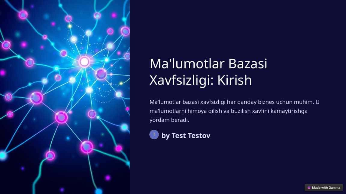 Ma'lumotlar bazasi xavfsizligi
