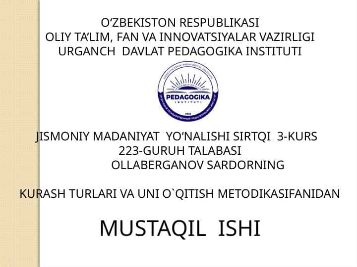Milliy kurashning texnikasi va taktikasi