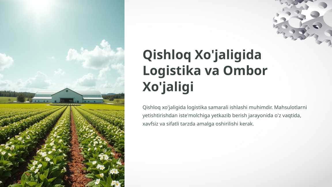 Qishloq Xo'jaligida Logistika va Ombor Xo'jaligi