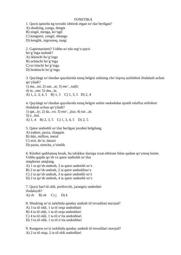 FONETIKA (Test)