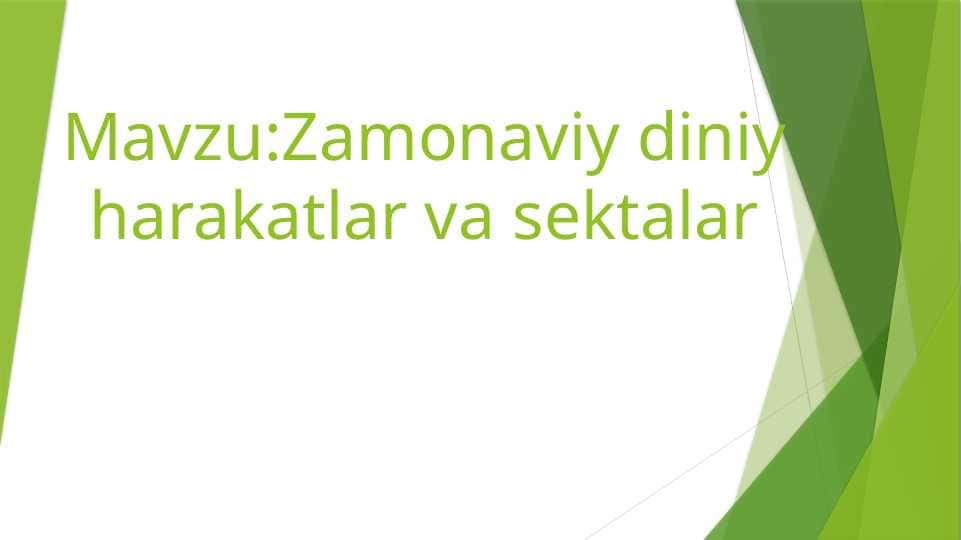 zamonaviy diniy va sektorlar