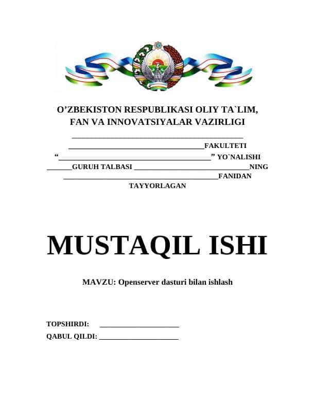 Openserver dasturi bilan ishlash