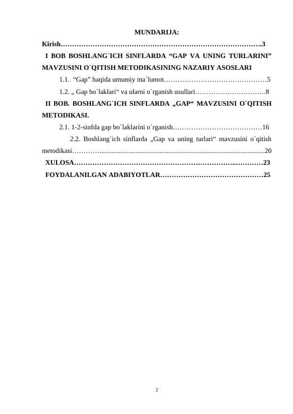 Boshlangʻich sinflarda ʼʼGAp ʼʼmavzusini oʻrgatish metodikasi