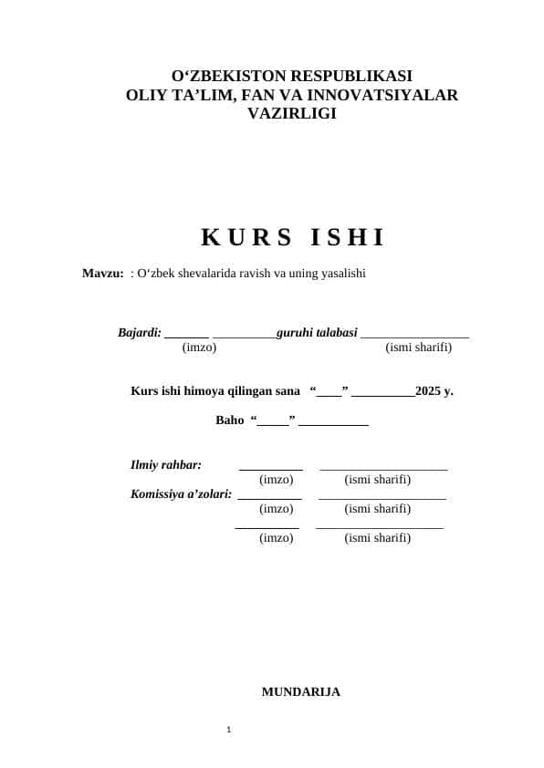 O‘zbek shevalarida ravish va uning yasalishi