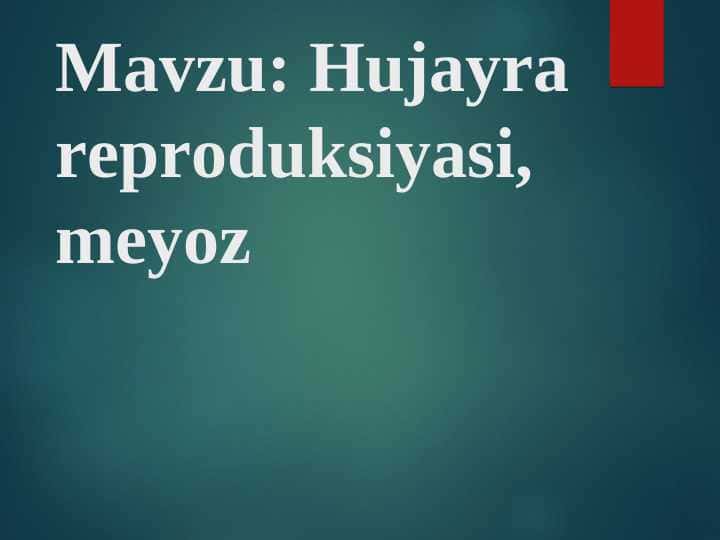 Hujayra reproduksiyasi, meyoz
