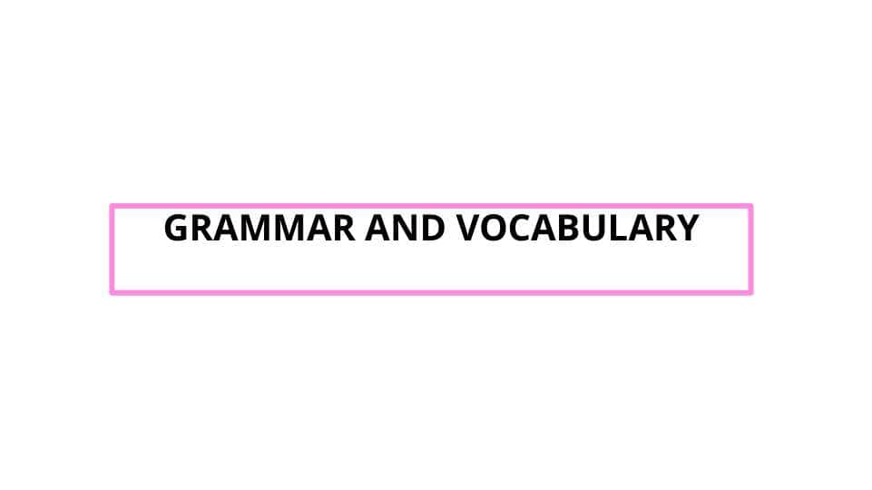 GRAMMAR AND VOCABULARY