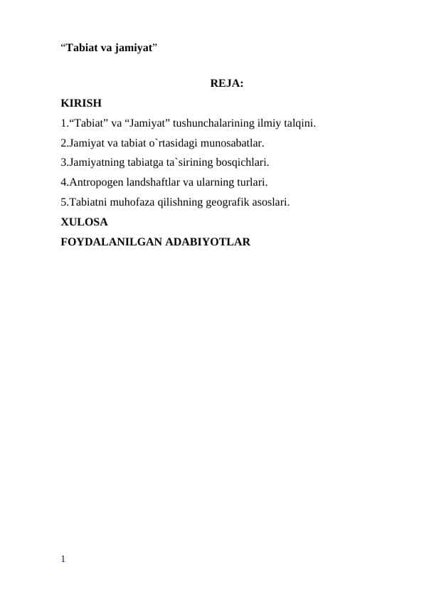 “Tabiat va jamiyat”