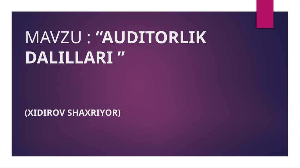 Auditorlik dallilar