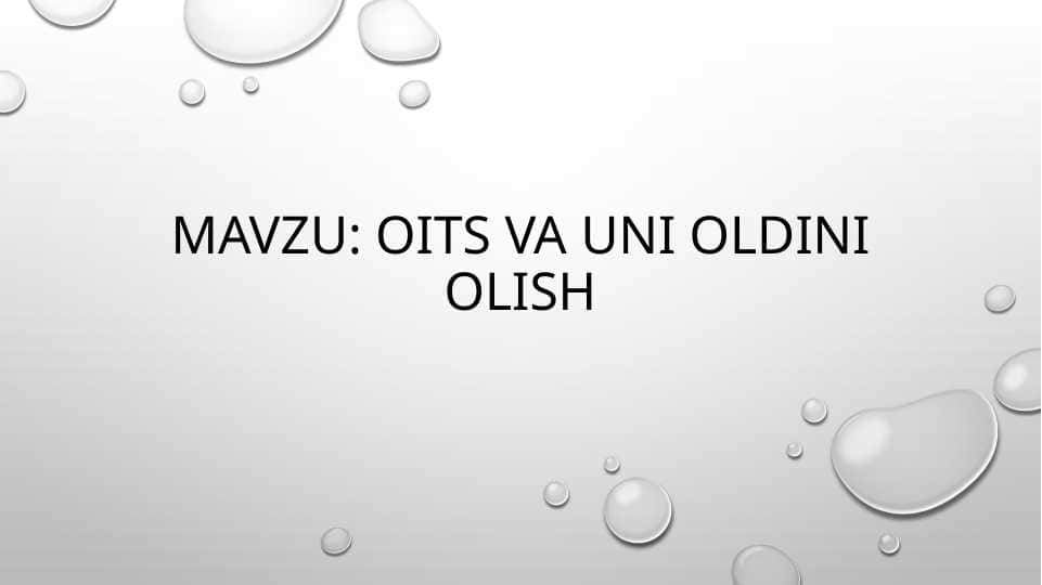 OITS va uni oldini olish
