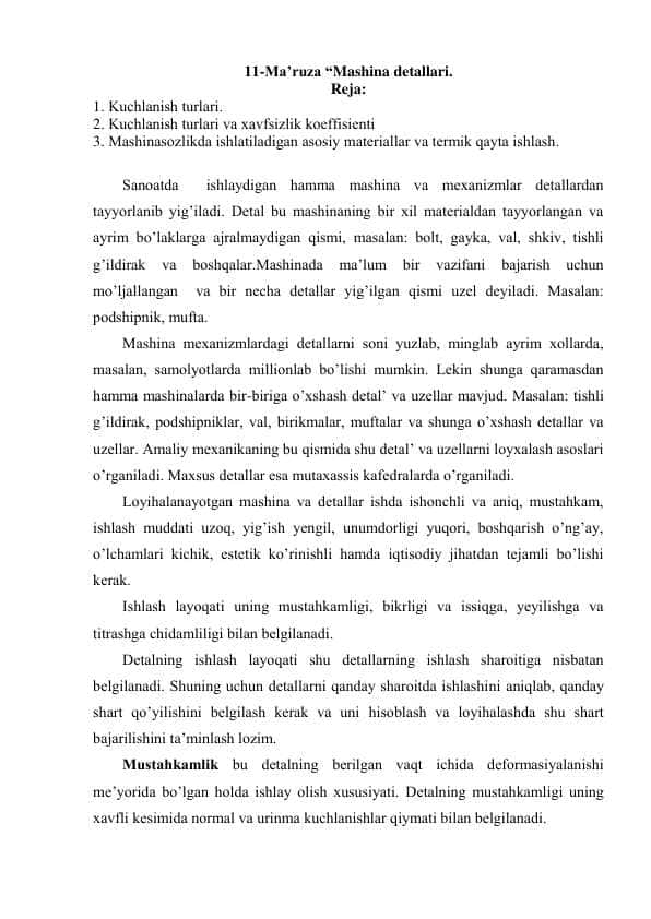 “Mashina detallari.