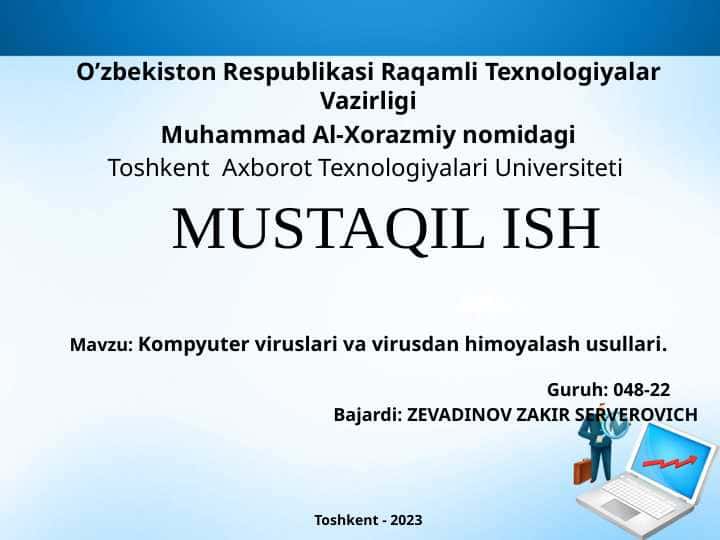Kompyuter viruslari va virusdan himoyalash usullari