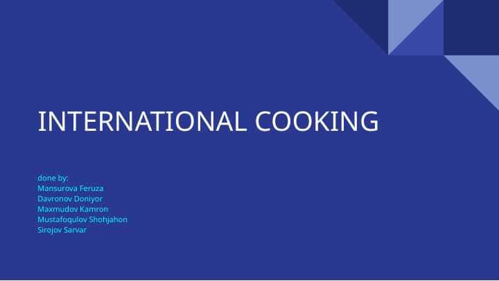 International cooking