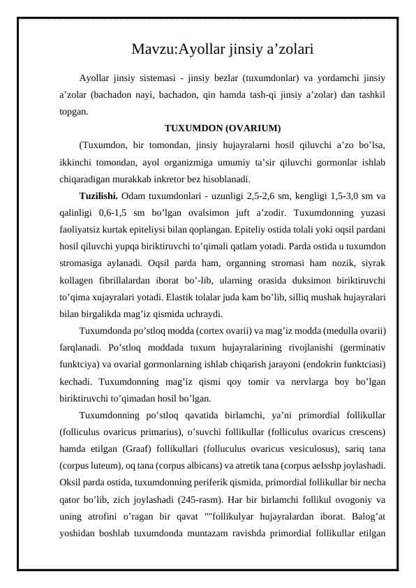 Ayollar jinsiy a’zolari