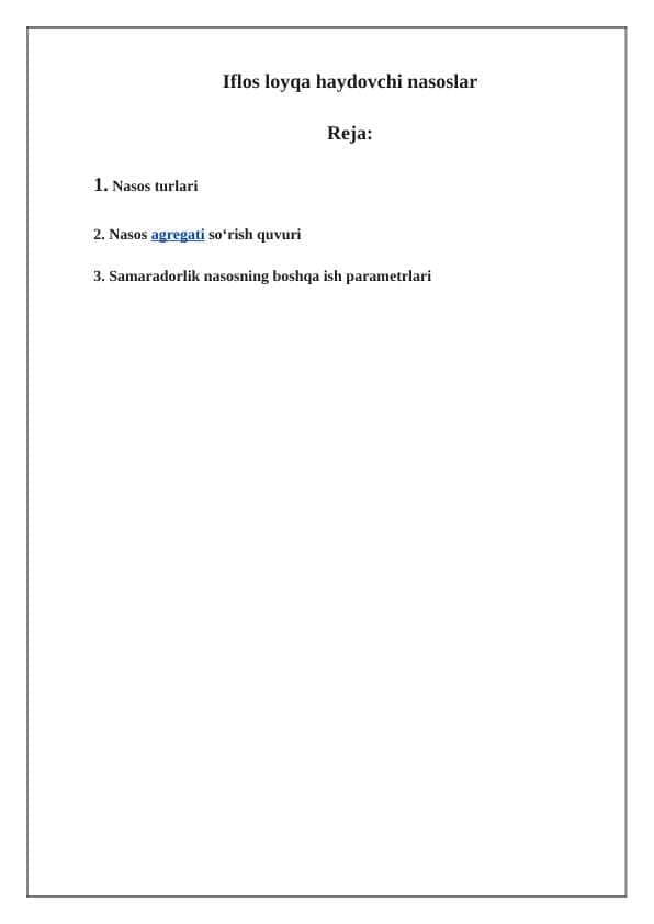 Iflos loyqa haydovchi nasoslar