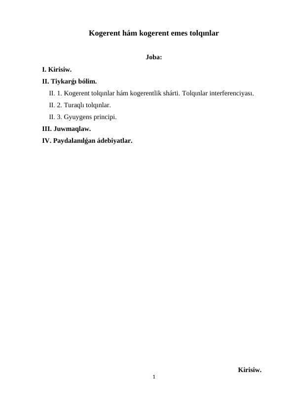 Kogerent hám kogerent emes tolqınlar