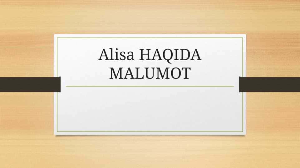 Alisa HAQIDA MALUMOT
