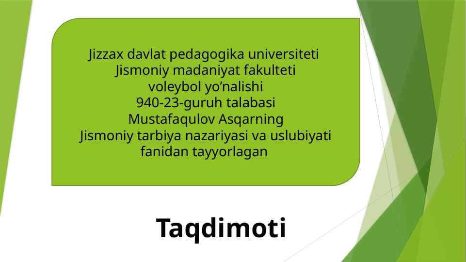 Jismoniy tarbiya jarayonida estetik tarbiya