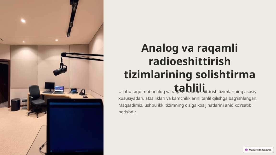Analog va raqamli radioeshittirish tizimlarining solishtirma tahlili