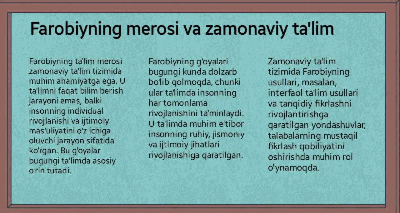 Abu Nasr Farobiyning pedogogik g'oyalari