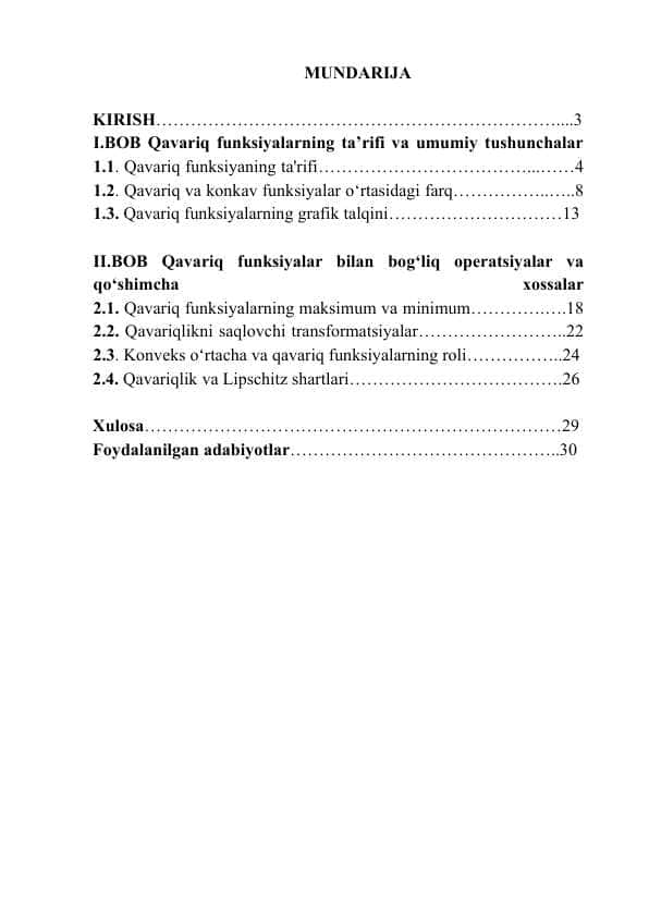 OSHKORMAS FUNKSIYA VA UNI HOSILA YORDAMIDA TO‘LA TEKSHIRISH